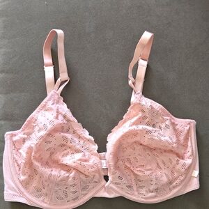 Victoria's Secret Pale Pink Lace Cotton Demi Bra, Unlined Size 36DD